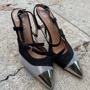 Black and Silver Women's Heels